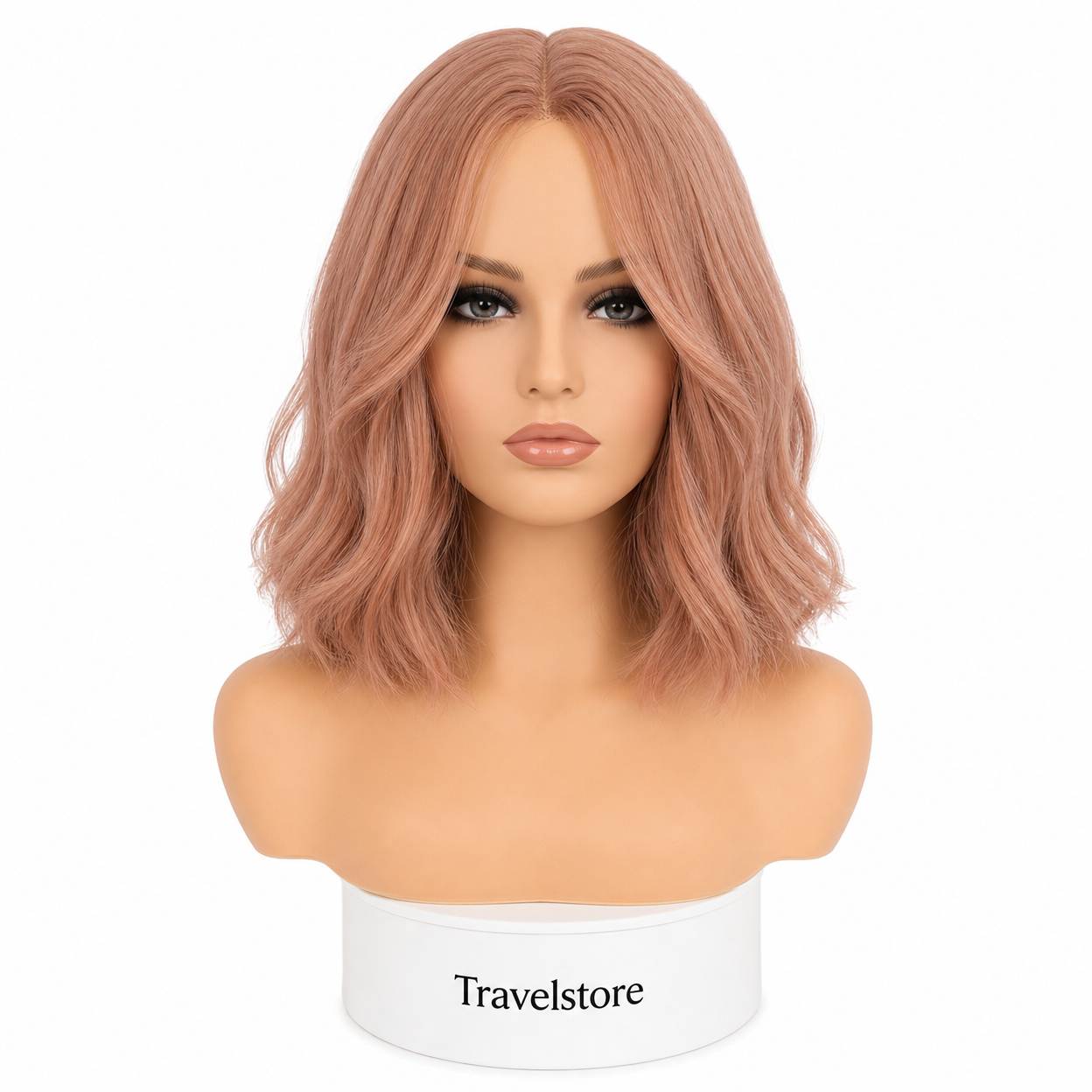 Travelstore Synthetic Curly Bob Wig — 12 Inch Natural Black