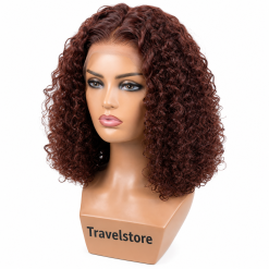 Travelstore Straight Lace Front Wig with Bangs — 16 Inch Natural Black